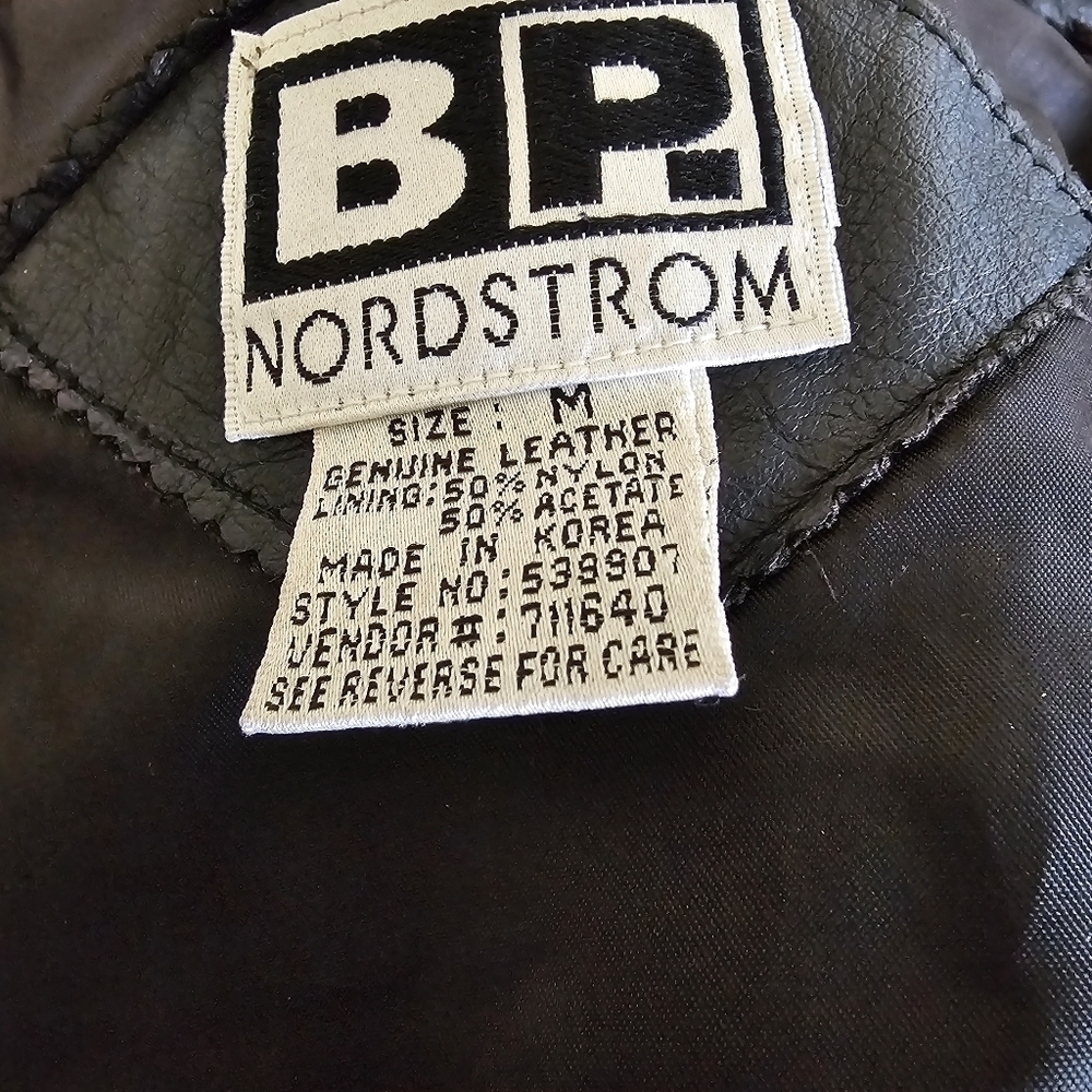 Nordstrom BP. Women's Black Leather Moto Jacket Coat Size Medium - Picture 13 of 14